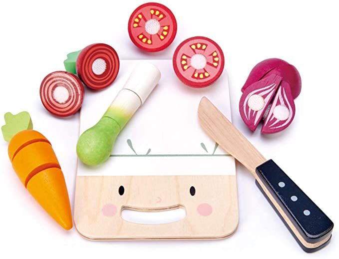 Tender Leaf Toys Pretend Mini Chef Chopping Board with Vegetables