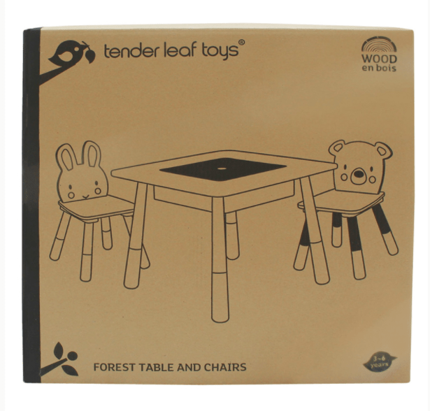 Tender Leaf Toys Kids Wooden Forest Table and 2 Chairs