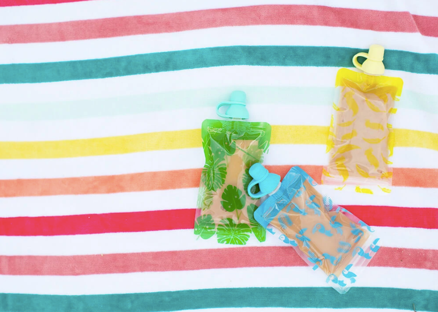 Cherub Baby Silicone Food Pouch Soft Spouts 2PK - Aqua/ Mint