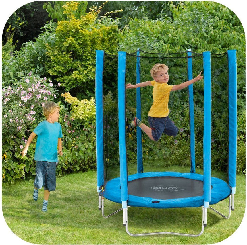 Plum 4.5ft Junior Trampoline And Enclosure  Blue