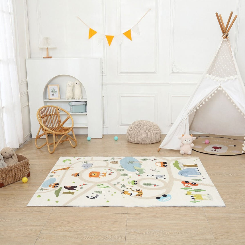 All 4 Kids Zoo Map Rug - Small 120 X 160 cm