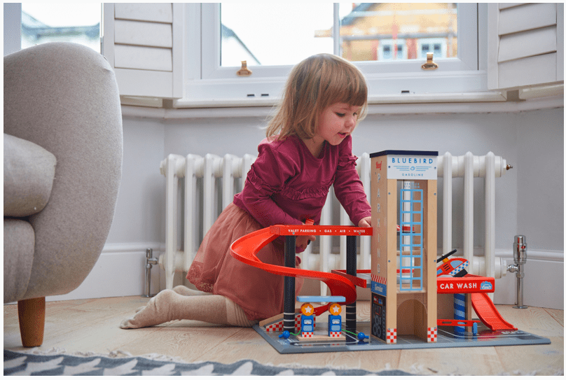 Tender Leaf Toys Wooden Blue Bird Service Station Play Set