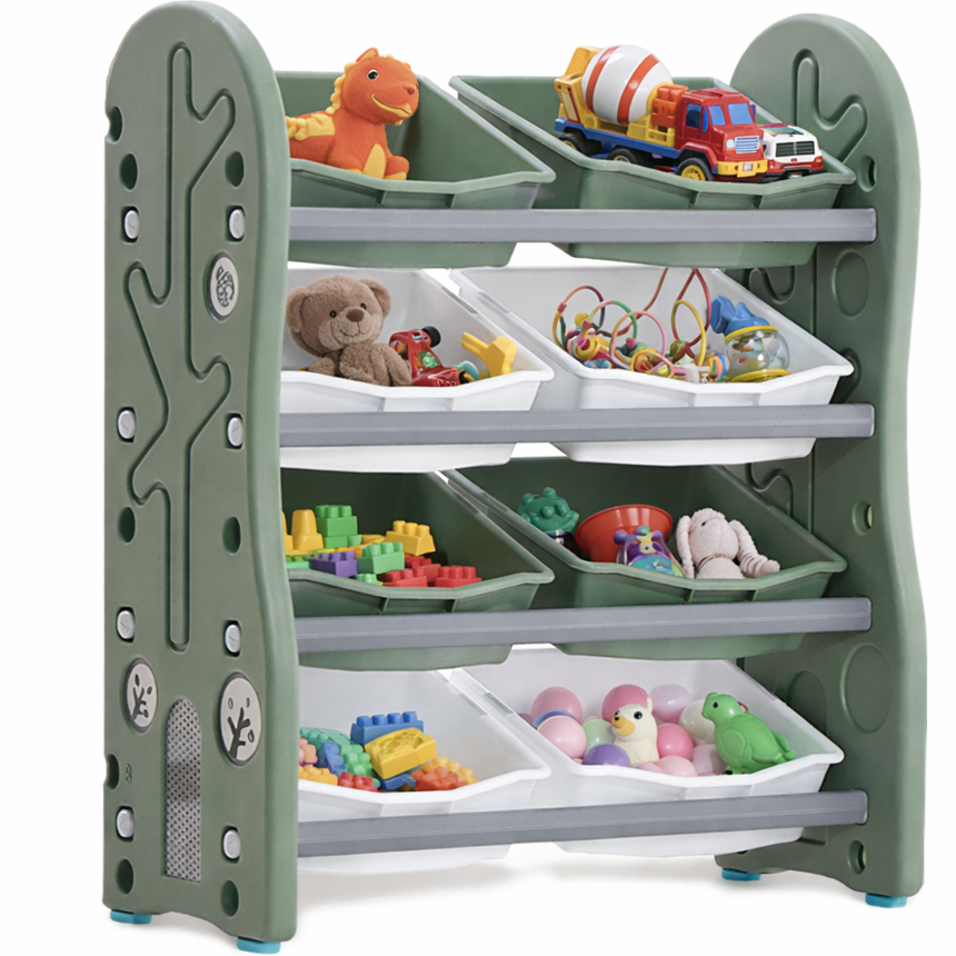 ALL 4 KIDS Addison 4 Tier 8 Bin Kids Toy Box Storage Unit - Powder Blue