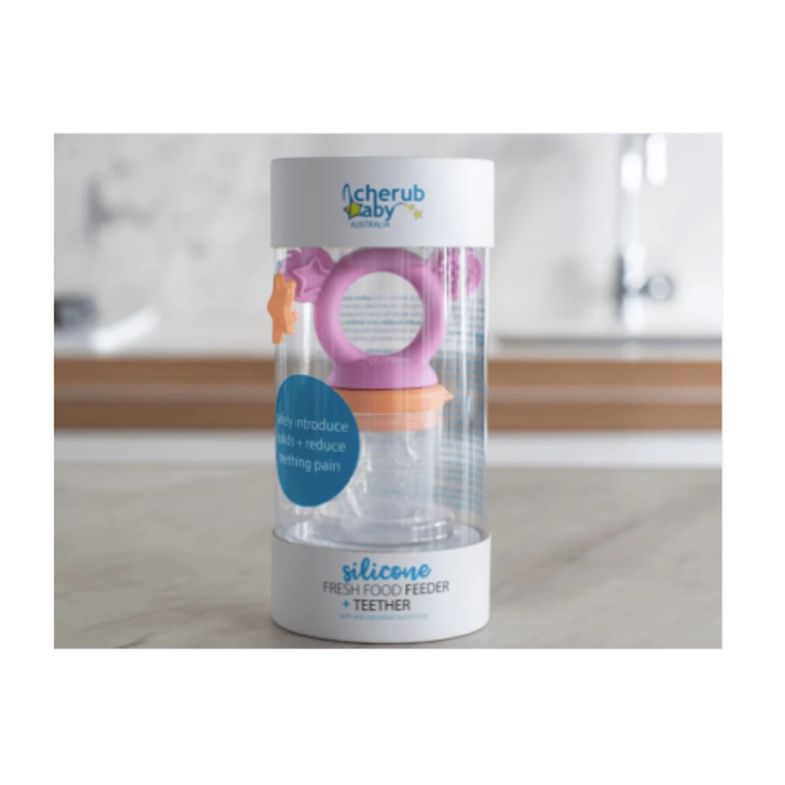 Cherub Baby Silicone Fresh Food Feeder & Teether Peach  Blush