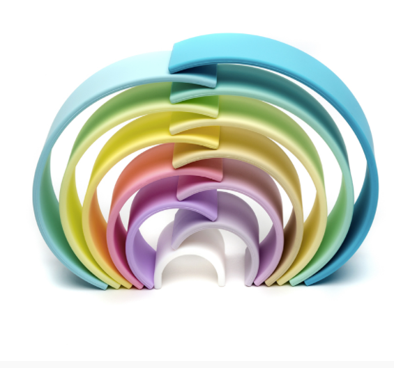 Dena Toys 12pcs Pastel Rainbow Stacking Toy