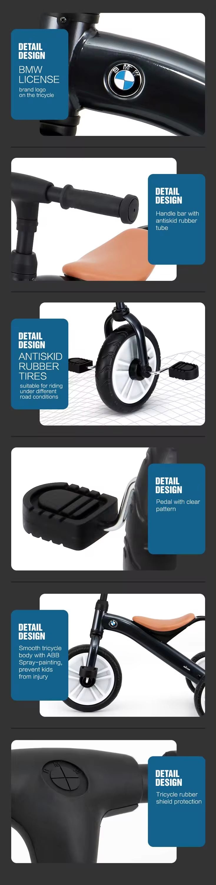 Rastar Licensed BMW Tricycle Bike - Pure White