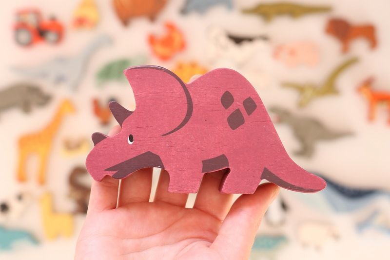 Tender Leaf Toys Wooden Animal Triceraptops