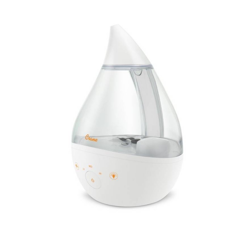 Crane 4 in 1 Top Fill Drop Humidifier w Sound Machine - Clear