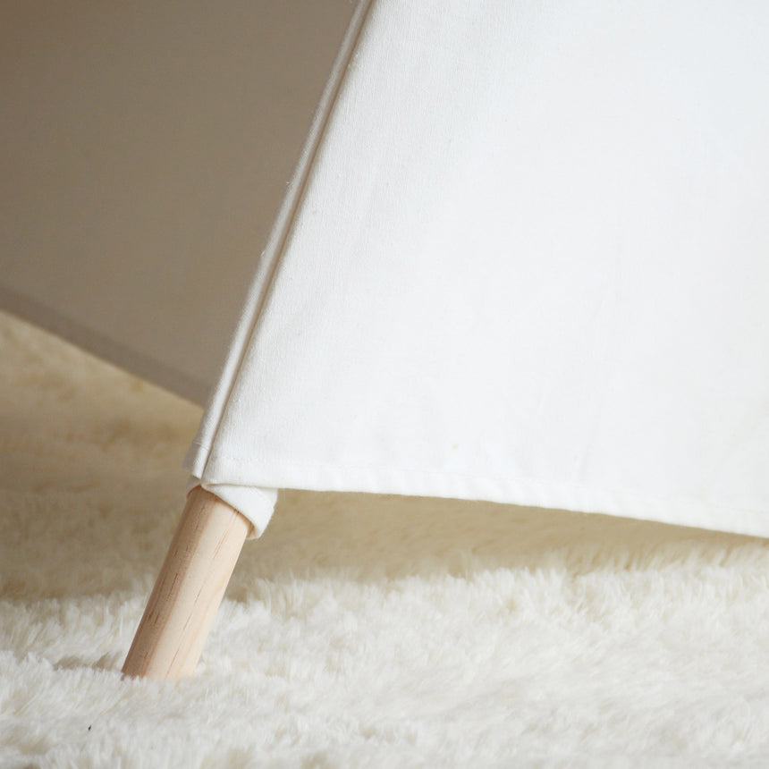 All 4 Kids Lily White Cotton Canvas Kids Hexagonal Teepee Tent