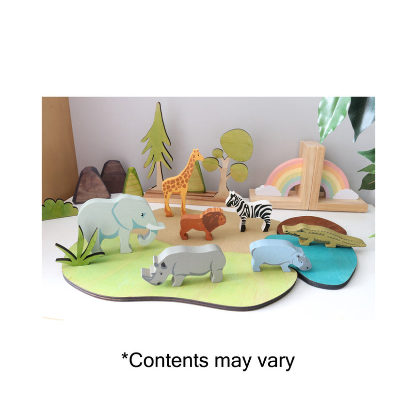 Tender Leaf Toys Wooden Selection of Safari Animals