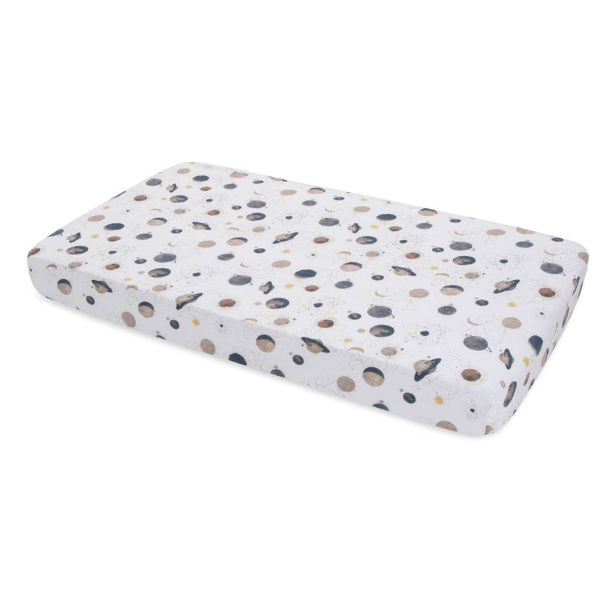Little Unicorn Muslin Fitted Cot Sheet - Planetary