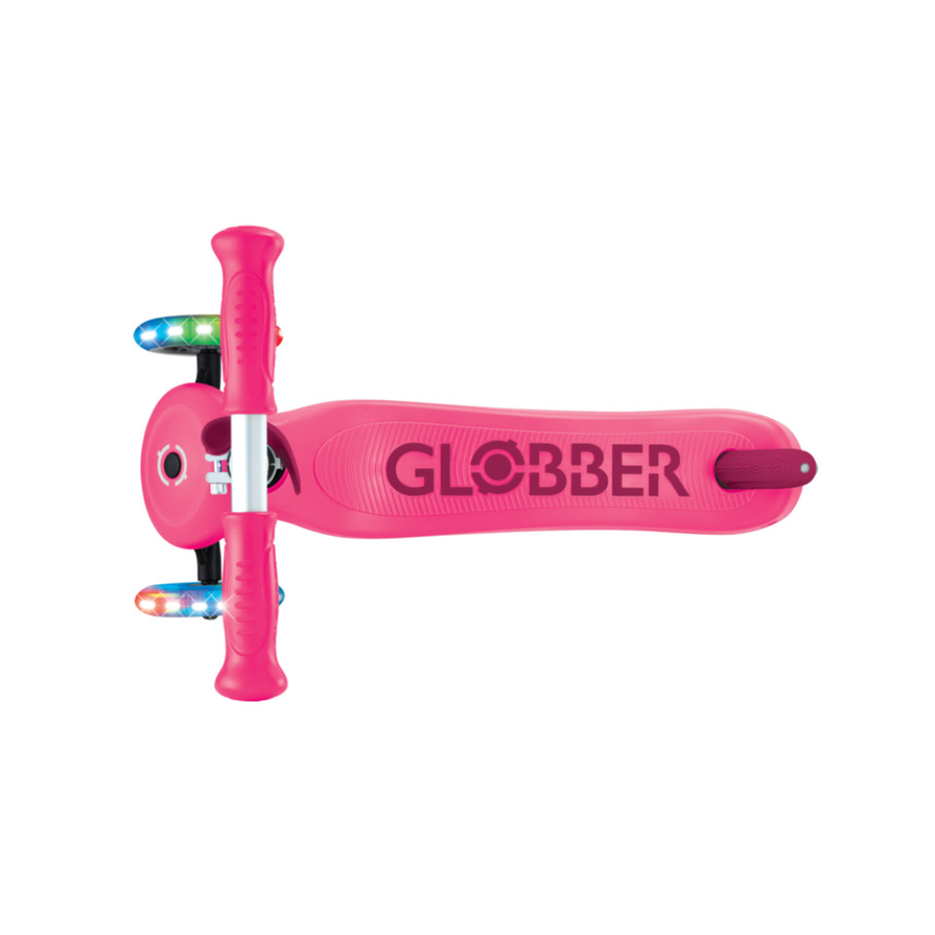 Globber Go Up Sporty Lights 360 Scooter - Fuchsia/Dark Pink
