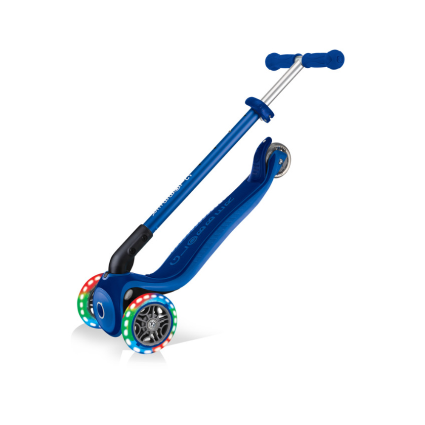 Globber Primo FOLD PLUS LIGHTS Scooter - Emerald Green/ Navy Blue