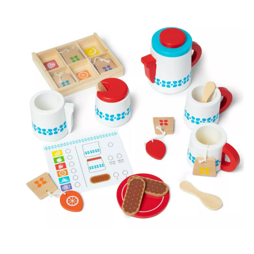 Melissa & Doug Wooden Steep & Serve Tea Set