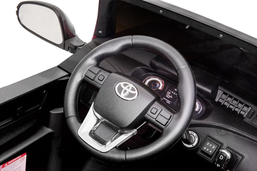 ALL 4 KIDS Licensed Double Seat Toyota Black Hilux Rugged Kids Ride On Car with RC