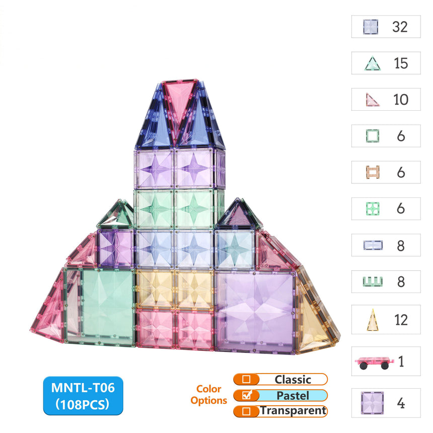 MNTL Classic Magnetic Tile 108 Pcs