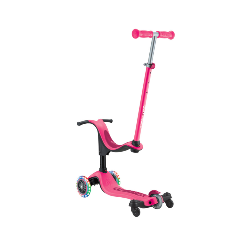 Globber Go Up Sporty Lights 360 Scooter - Fuchsia/Dark Pink
