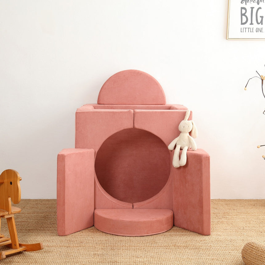 All 4 Kids Ollie10 PCS Modular Play Couch Set - Pink