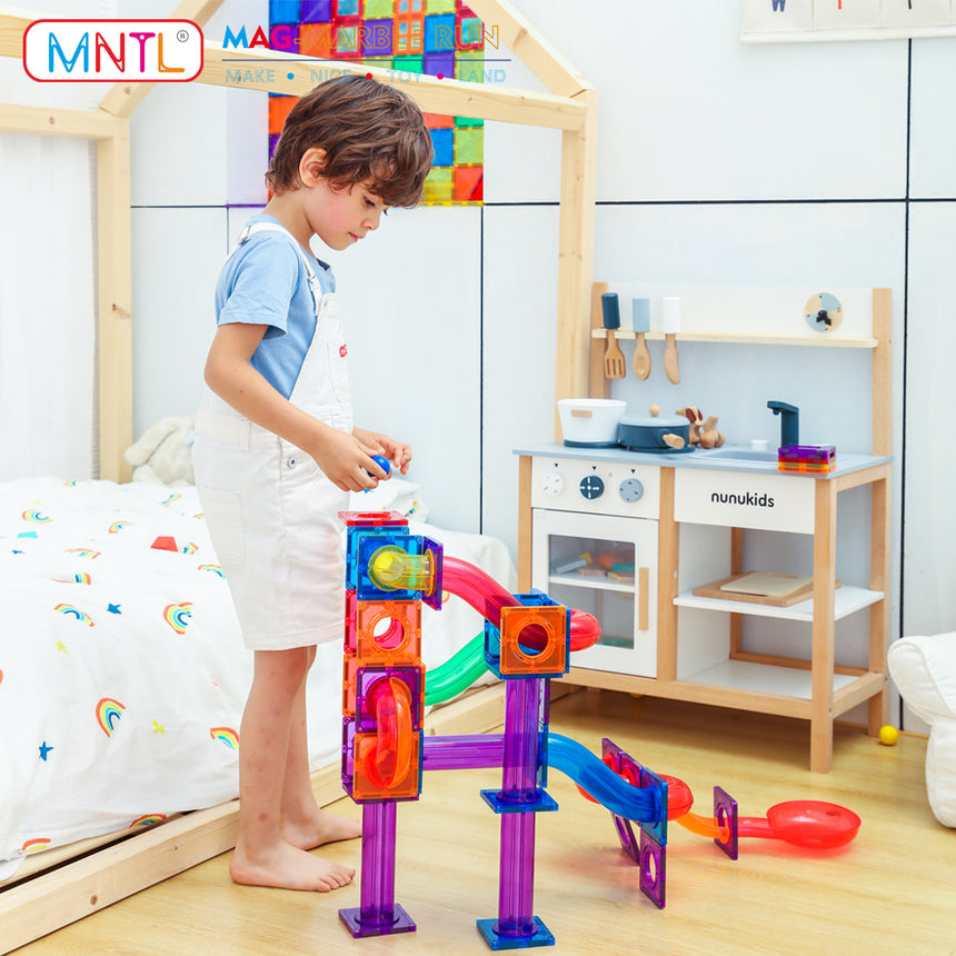 MNTL Magnetic Tiles Marble Run 100 Pcs Set