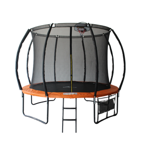 ALL 4 KIDS 10 FT Jump Zone Spring Trampoline with Basketball Board
