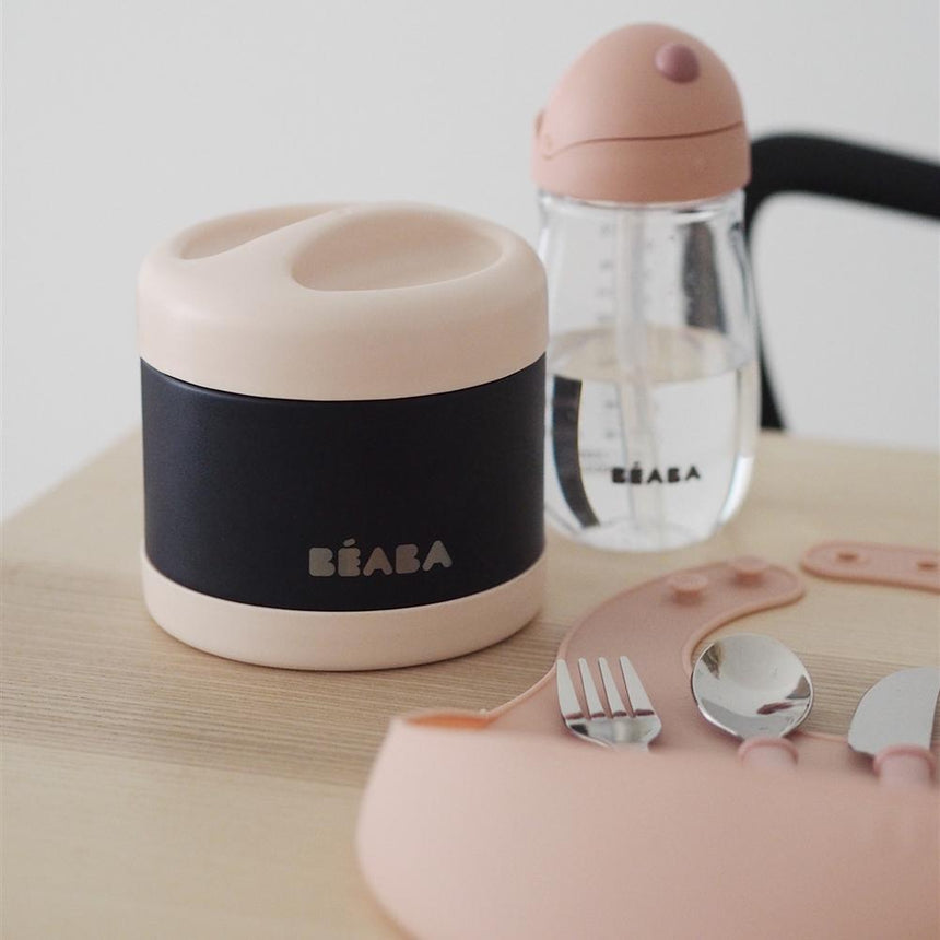 Beaba Stainless Steel Isothermal Portion 500ML - Light Pink/ Night Blue