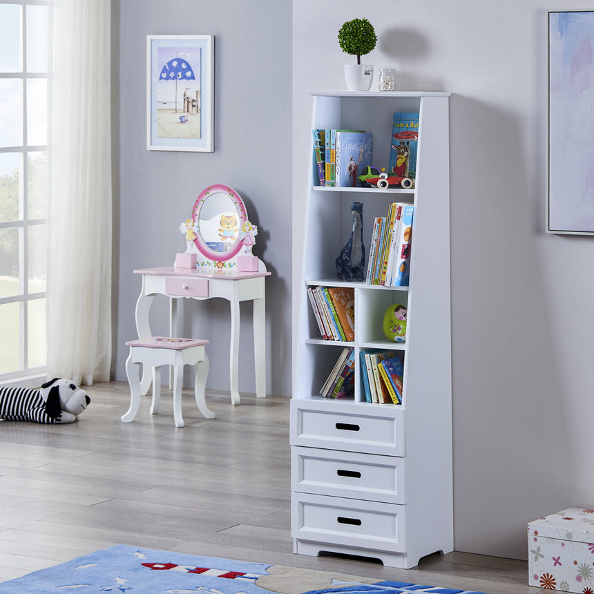 ALL 4 KIDS Candice White Bookcase Book Shelf Storage Unit