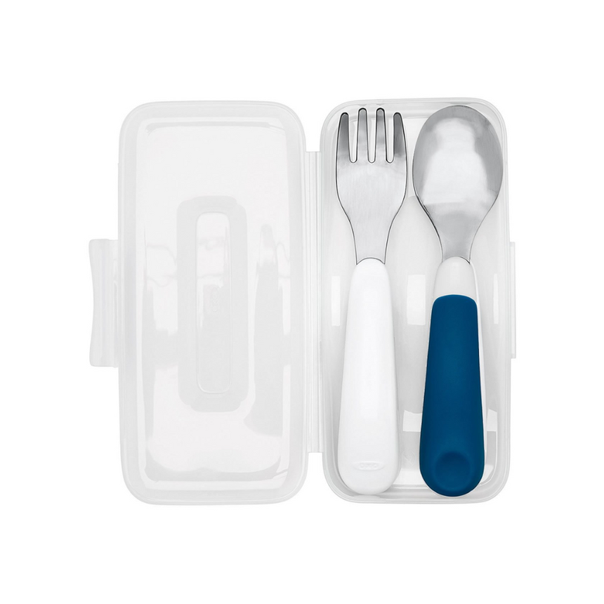 OXO TOT On-The-Go Fork And Spoon Set - Navy