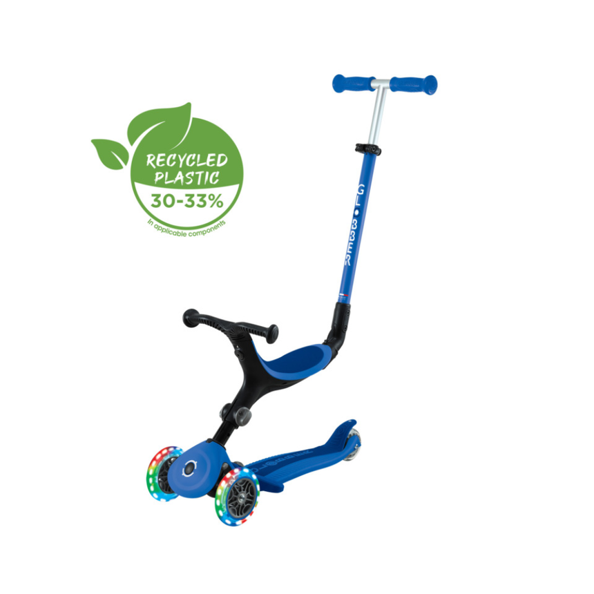 Globber GO UP ACTIVE Scooter with Lights - Navy Blue/ Dark Blue
