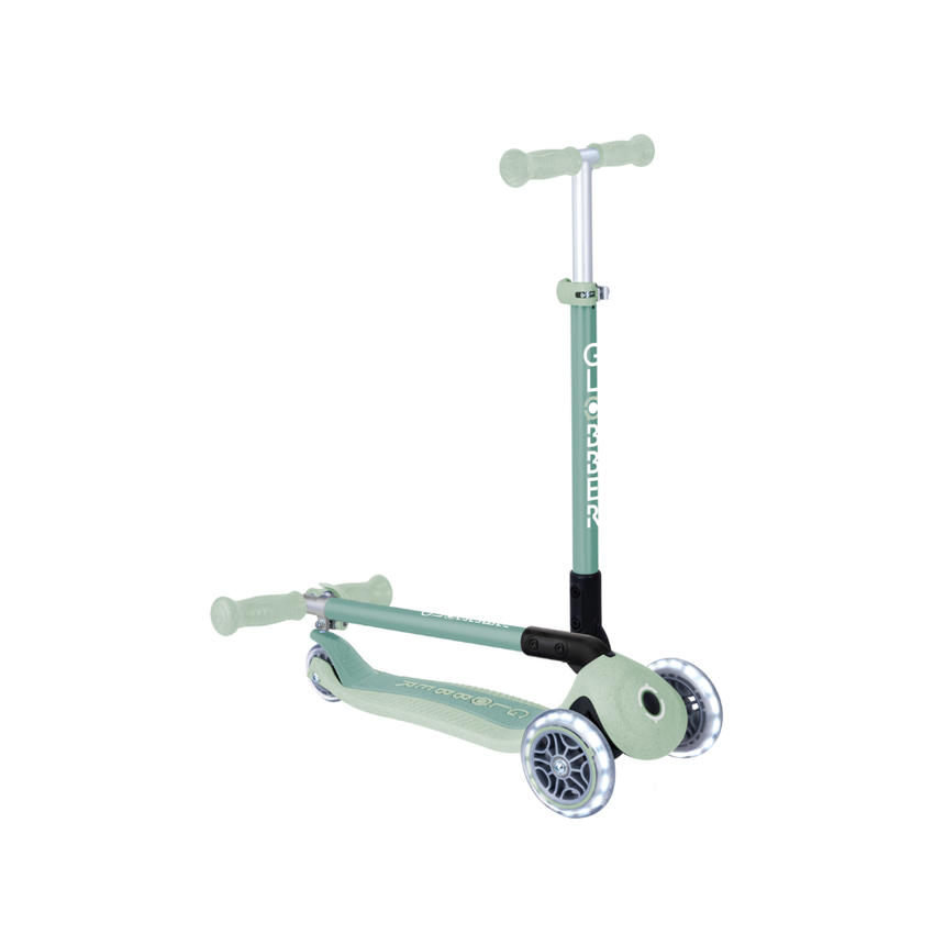 Globber ECOLOGIC PRIMO Foldable Scooter with Lights - Pistachio