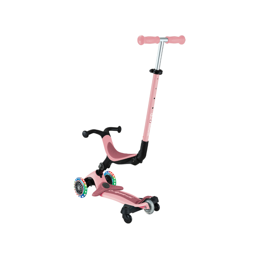 Globber Go Up Active Lights 360 Scooter - Pastel/Deep Pink