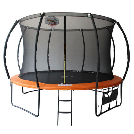 ALL 4 KIDS 12 FT Jump Zone Spring Trampoline with Basketball Board
