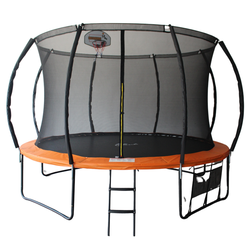 ALL 4 KIDS 12 FT Jump Zone Spring Trampoline with Basketball Board
