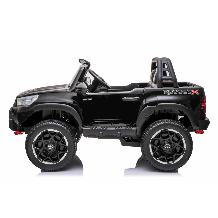ALL 4 KIDS Licensed Double Seat Toyota Black Hilux Rugged Kids Ride On Car with RC