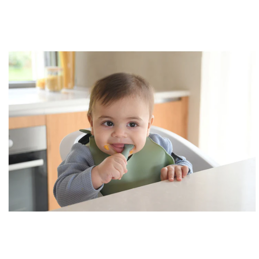 Beaba Silicone Pre-Spoons 2 Pack - Sage Green/Velvet Grey