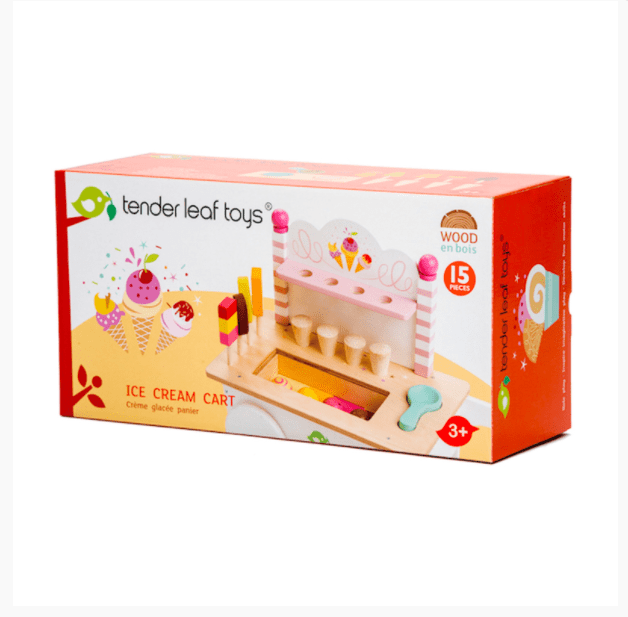 Tender Leaf Toys Pretend Push Along Ice Cream Cart
