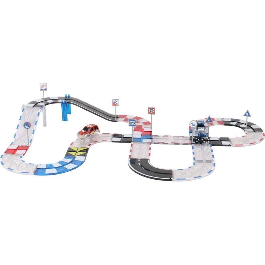 MNTL Classic Magnetic Track Car Set 101 Pcs