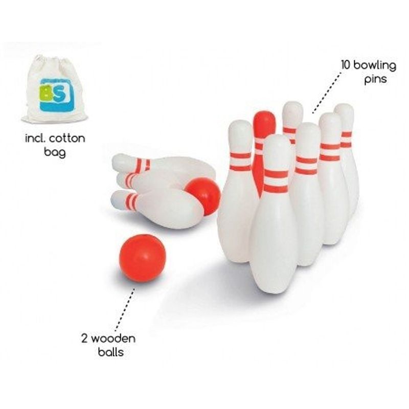 BS Toys Red and White Bowling