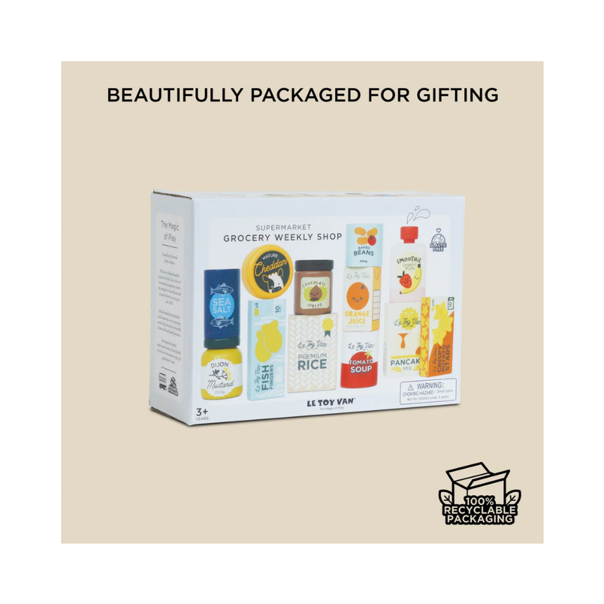 Le Toy Van Supermarket Grocery Weekly Shop - 12 Piece