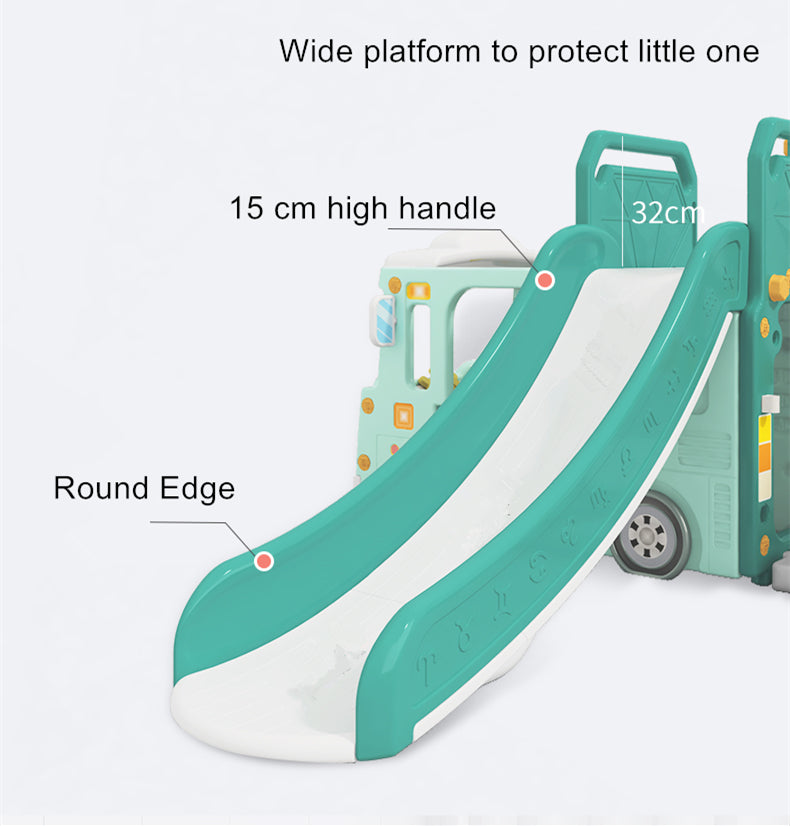 ALL 4 KIDS Lucas  Baby Slider and Swing Play Center with Bus - Pink