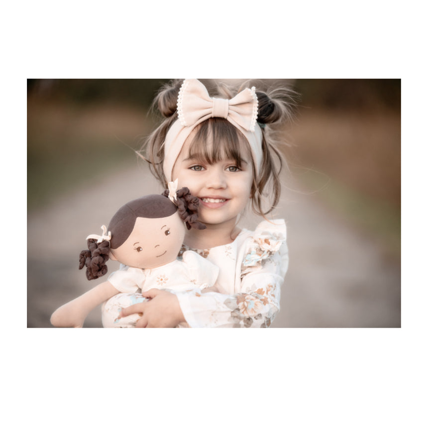 Bonikka Cecilia Linen Doll with Brown Hair