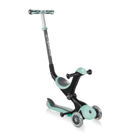 Globber GO UP Deluxe Convertible Scooter w Light up Wheels - Mint