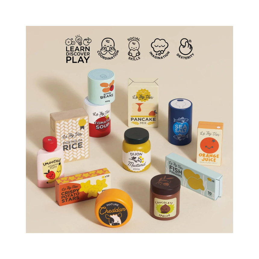 Le Toy Van Supermarket Grocery Weekly Shop - 12 Piece