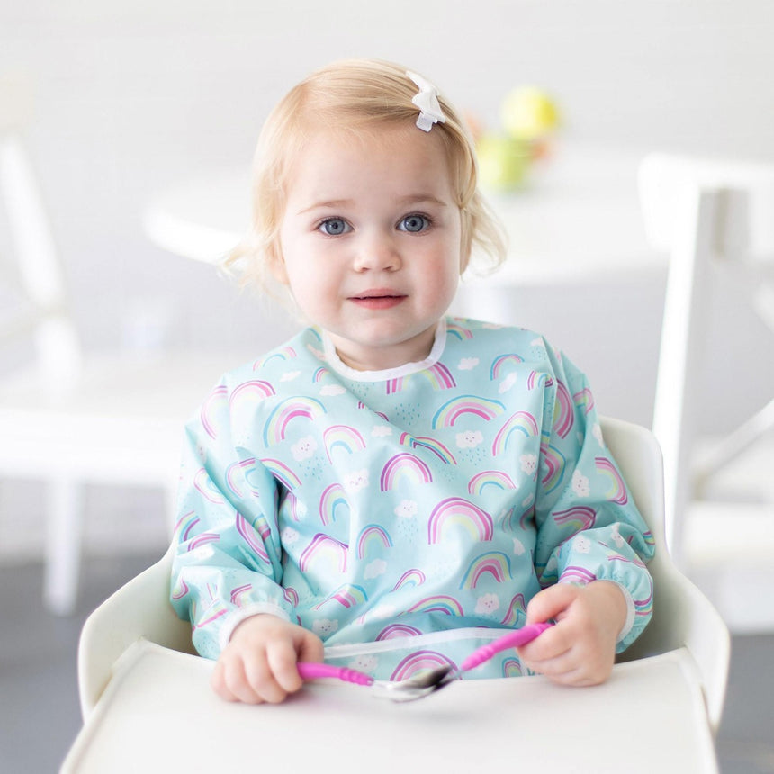 Bumkins Waterproof Sleeved Bib - Rainbows