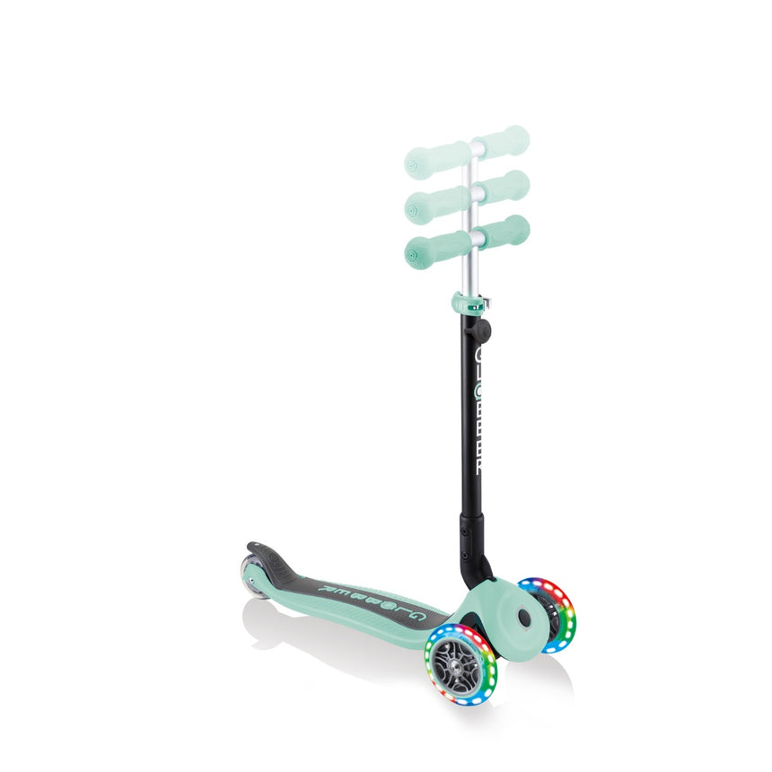 Globber GO UP Fold Plus Convertible Scooter with Light Up Wheels - Mint