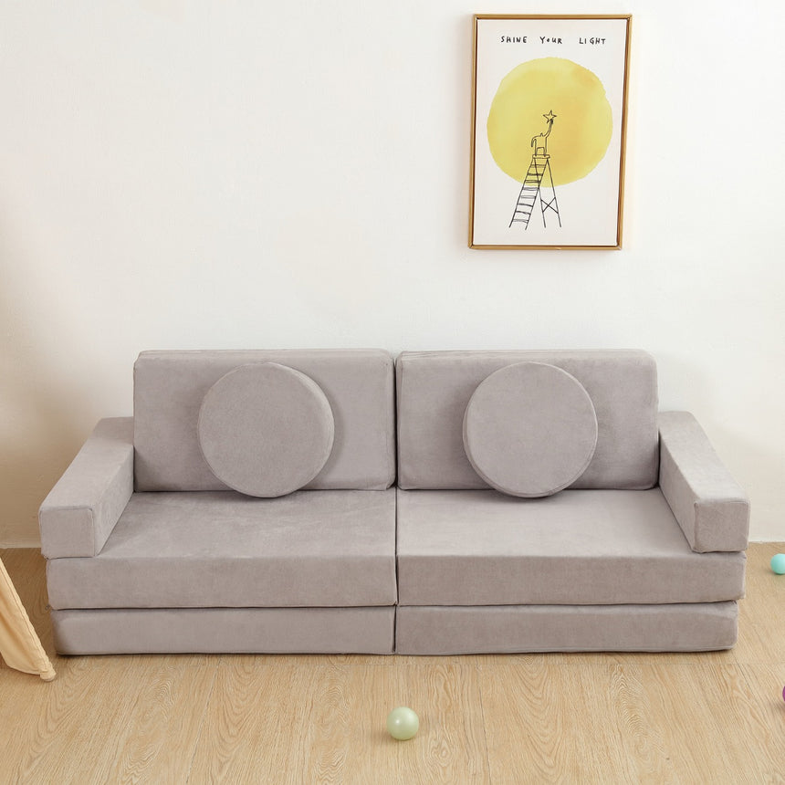 All 4 Kids Ethan 10 PCS Play Couch - Grey