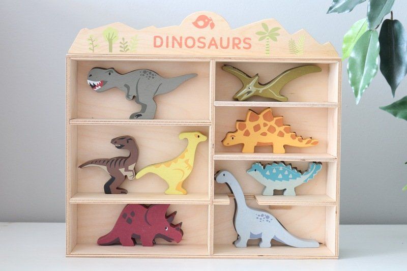 Tender Leaf Toys Wooden Dinosaur Display Shelf Set