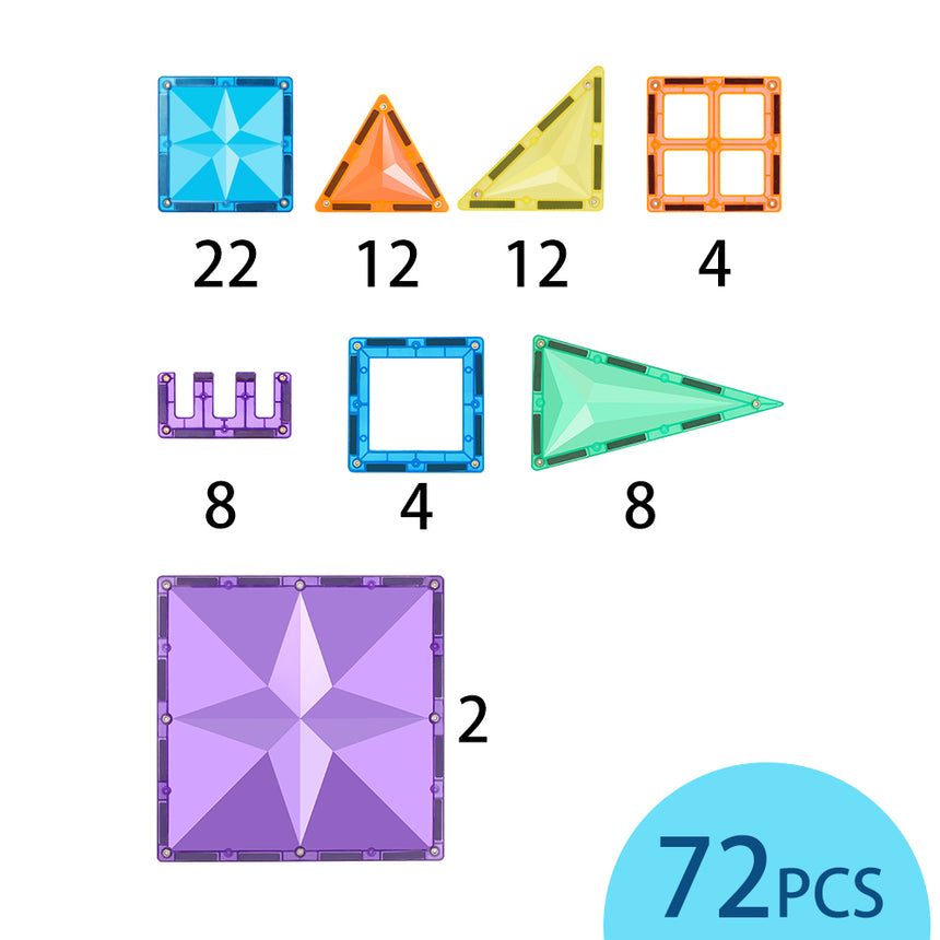 MNTL Classic Magnetic Tile 72 Pcs