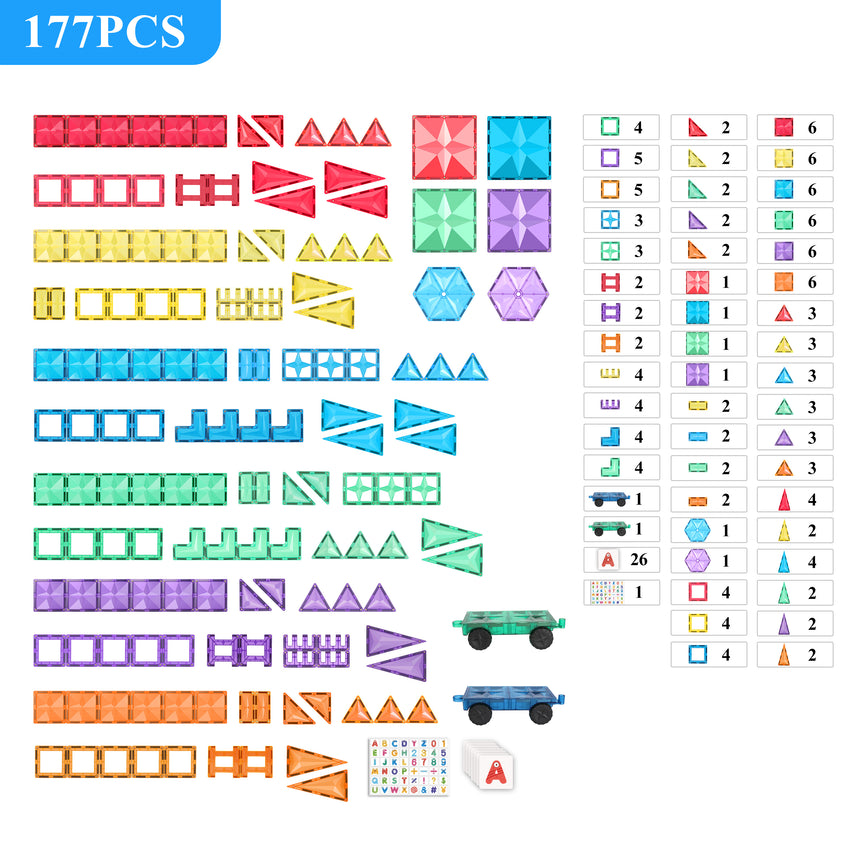 MNTL Classic Space Travelling Magnetic Tile Set 177 Pcs