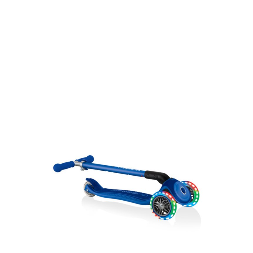 Globber Primo FOLD PLUS LIGHTS Scooter - Emerald Green/ Navy Blue