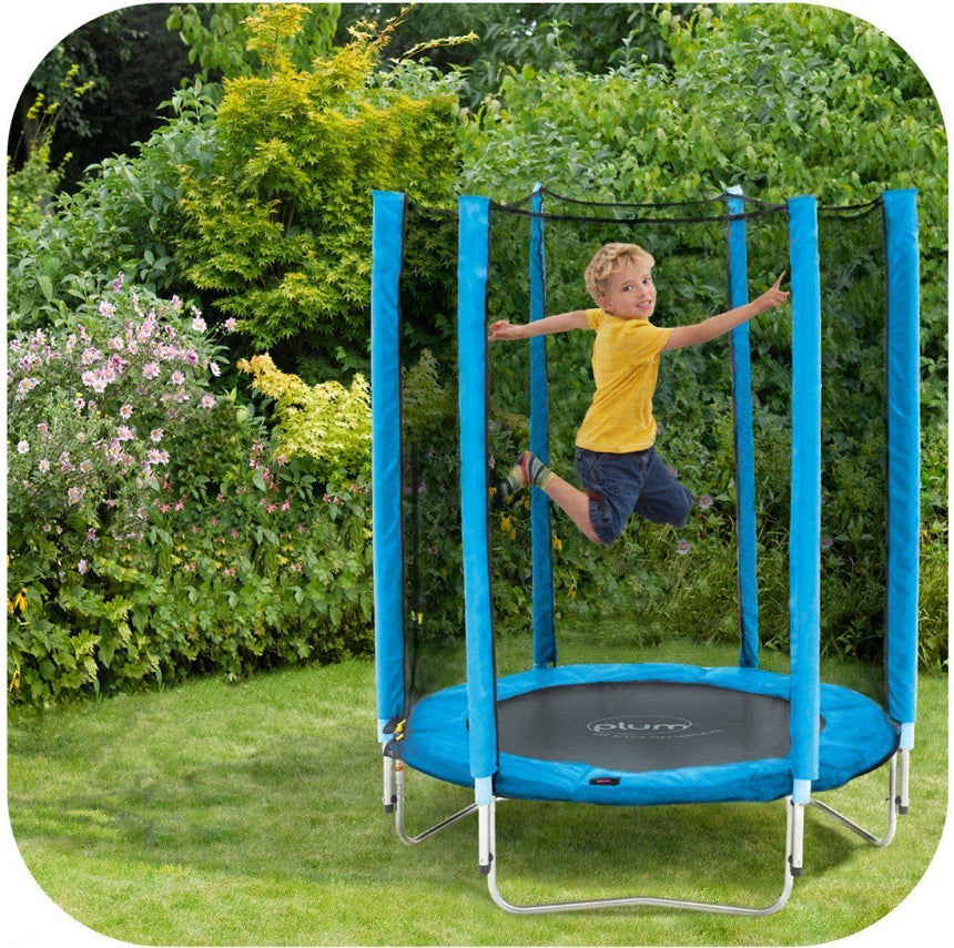 Plum 4.5ft Junior Trampoline And Enclosure  Blue